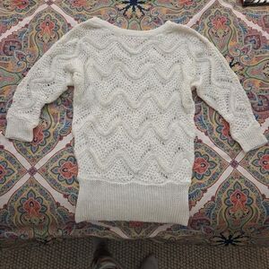 Lilly Pulitzer Cream Open Weave Knit Sweater
